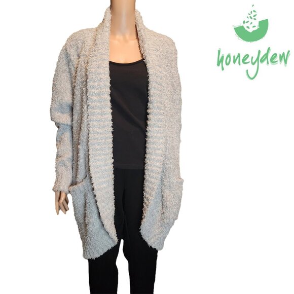 Honeydew Open Front Knit Cardigan Gray XL, hole in collar - Picture 1 of 9